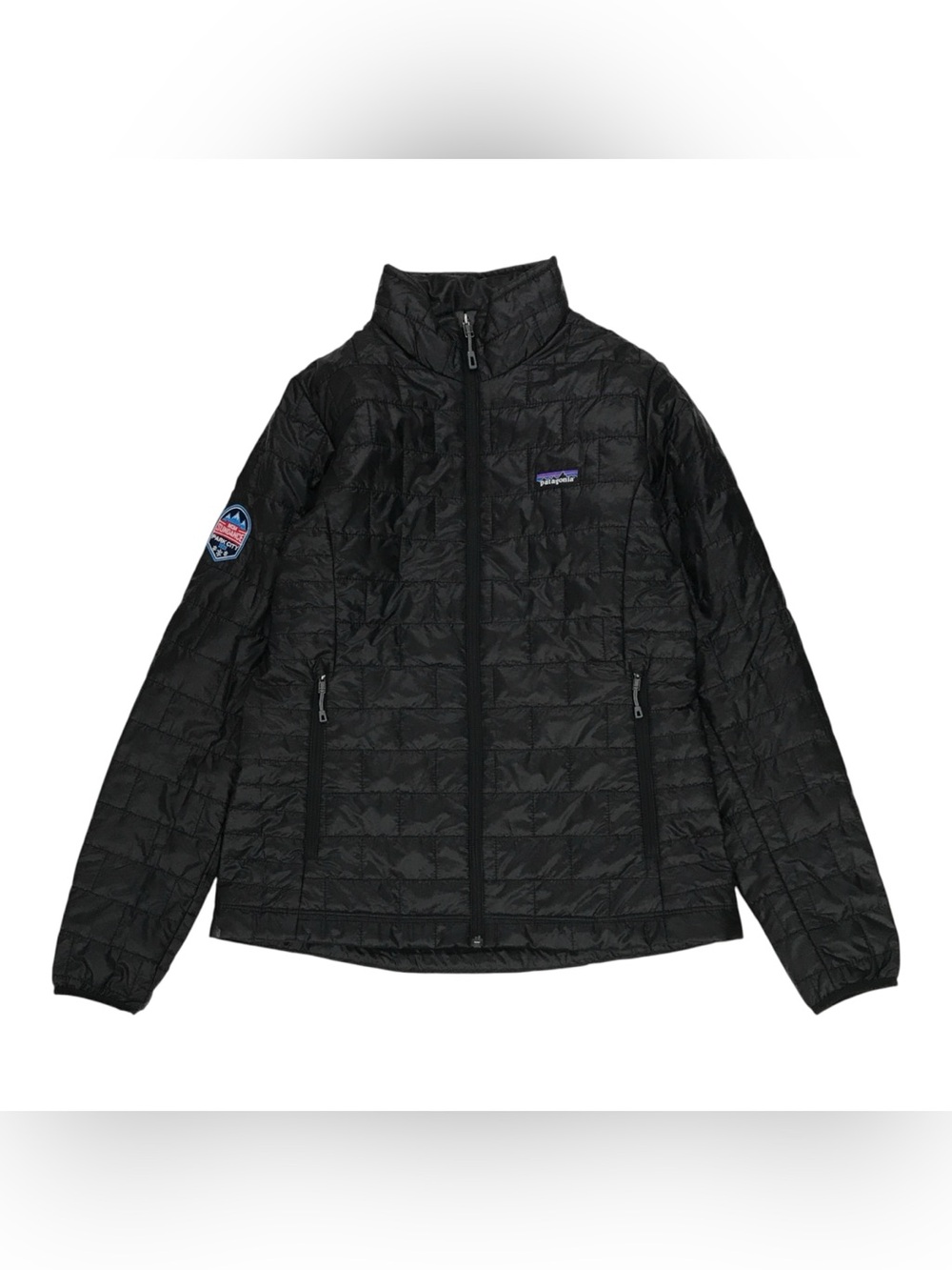 Patagonia Nano Puff Jacket Womens Medium M Black Quilt Insulated Full Zip Puffer